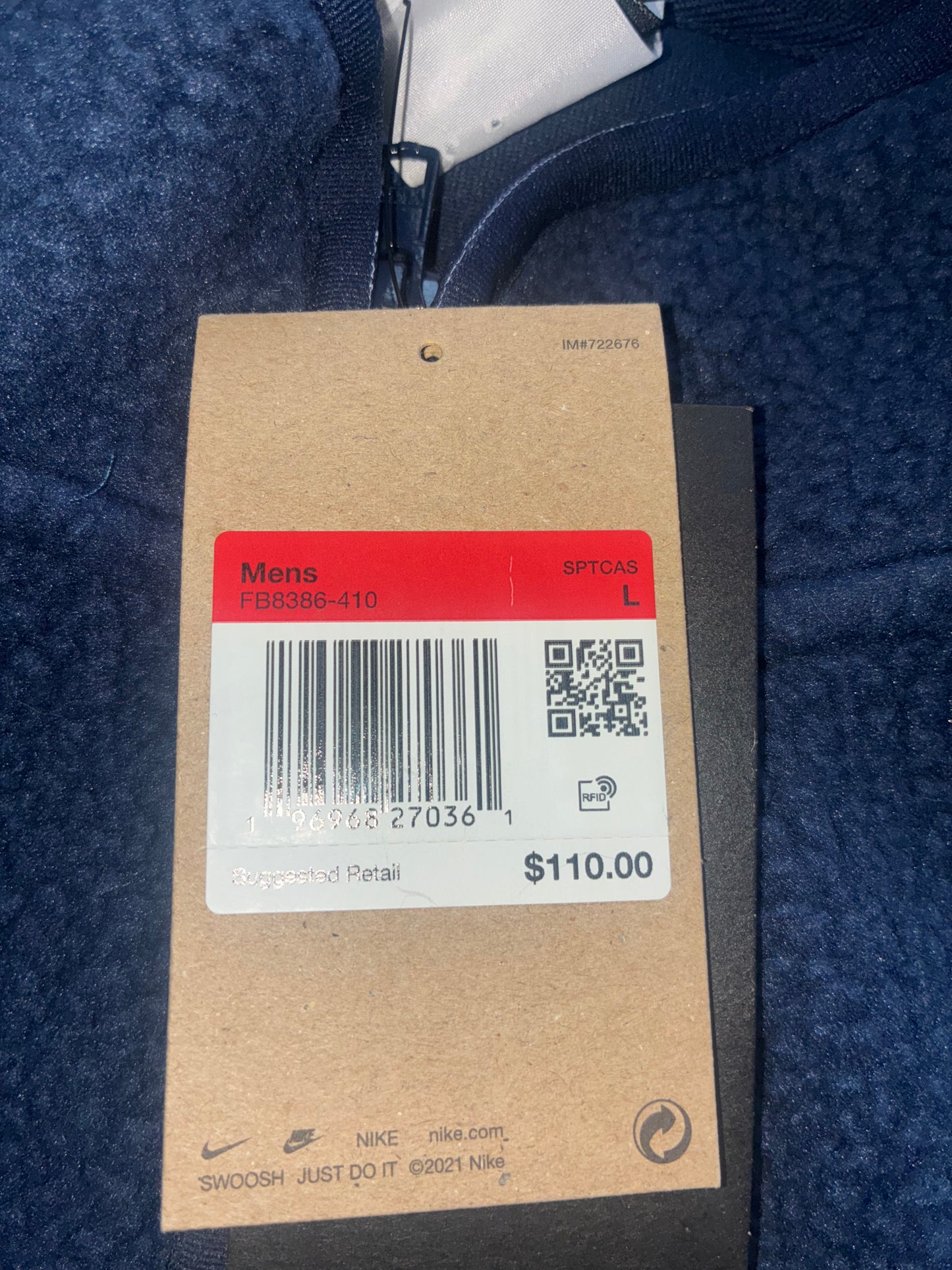 Blue Large Nike fleece baggy fit