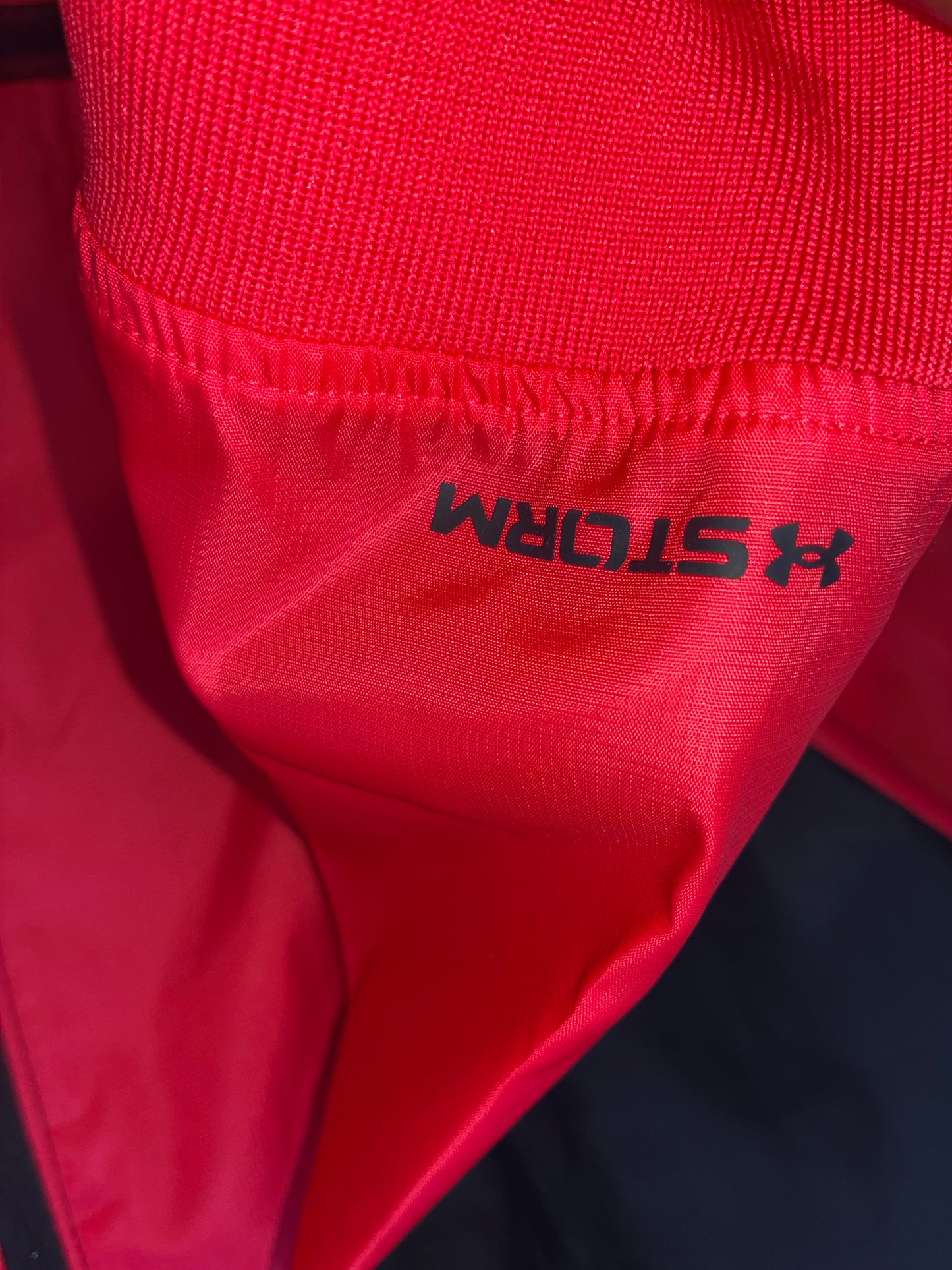 Under armour legacy windbreaker. Red, black jacket