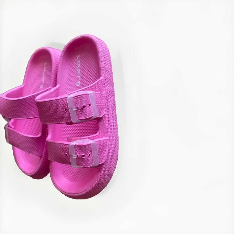 Pink open crocs