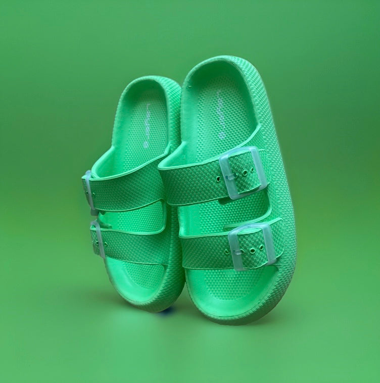Green foam crocs