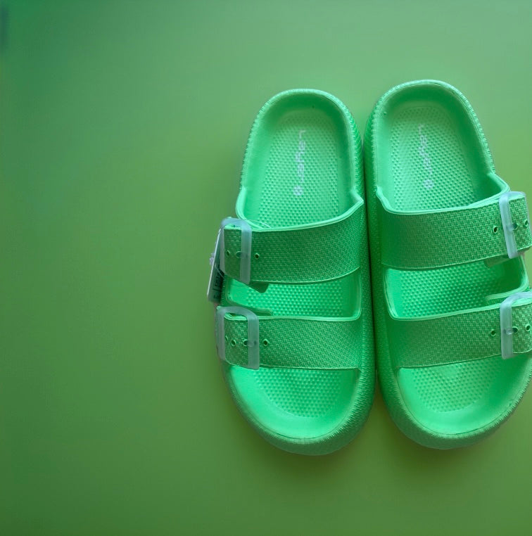 Green foam crocs