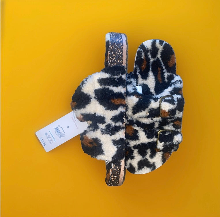 Leopard print sandal slippers