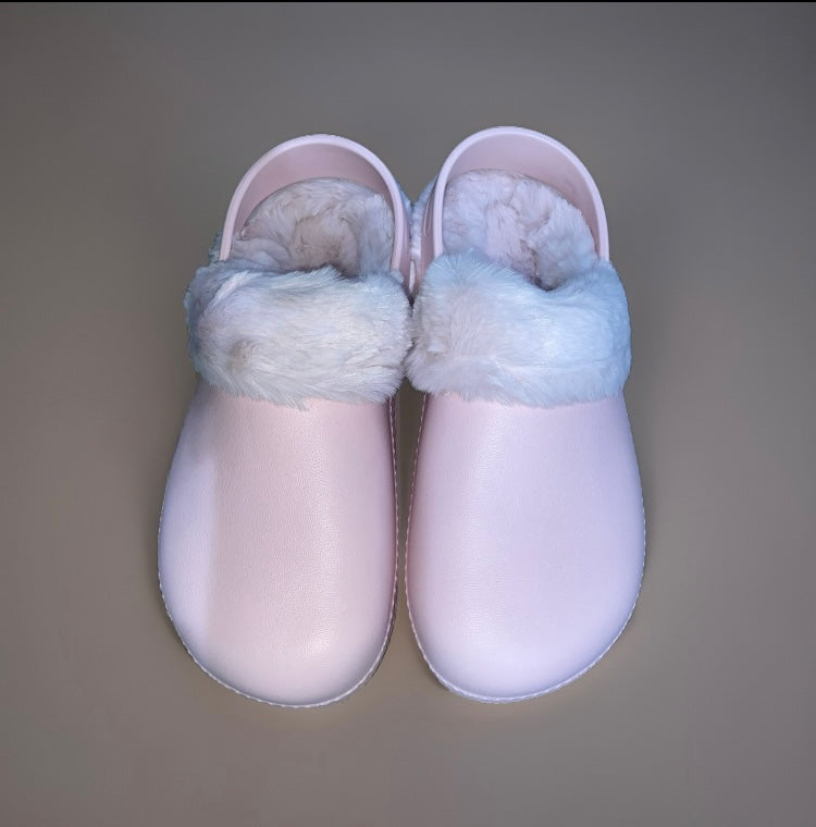 Pink footbed slippers