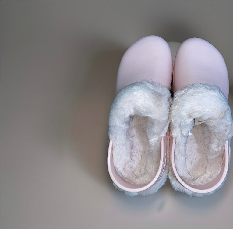 Pink footbed slippers