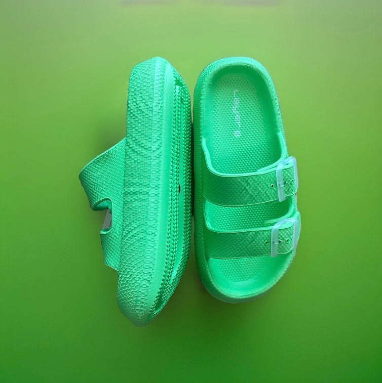 Green foam crocs