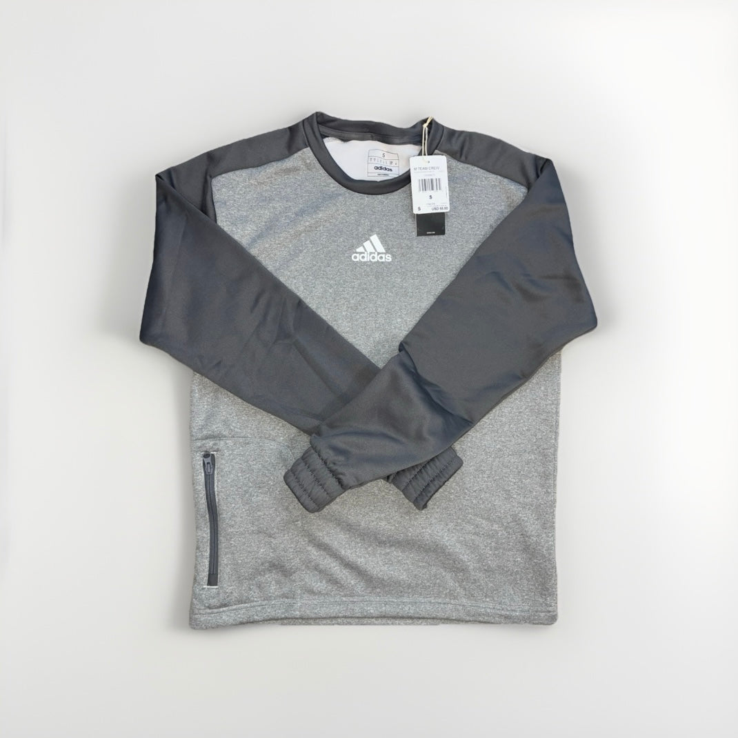 Adidas M TEAM CREW Gray & White Sweater – Classic Athletic Pullover