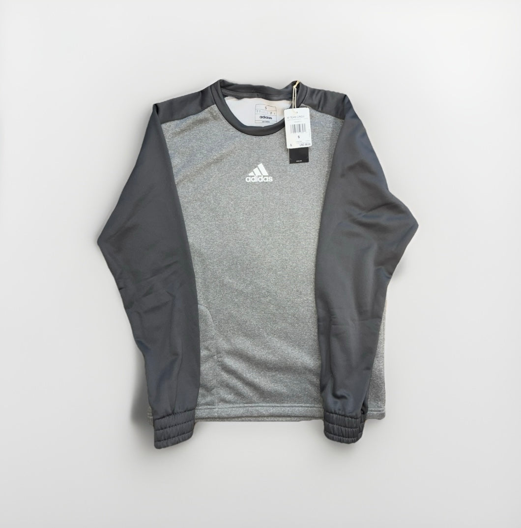 Adidas M TEAM CREW Gray & White Sweater – Classic Athletic Pullover