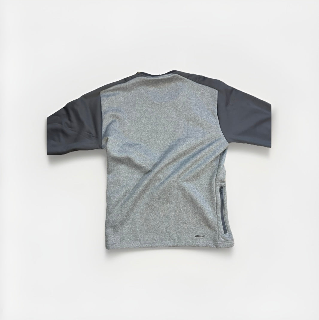 Adidas M TEAM CREW Gray & White Sweater – Classic Athletic Pullover