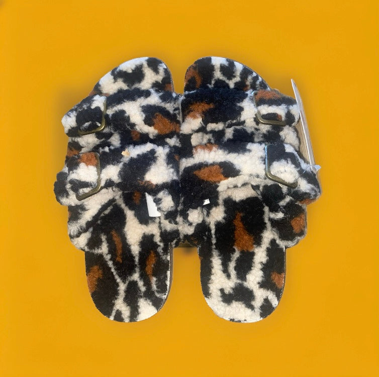 Leopard print sandal slippers
