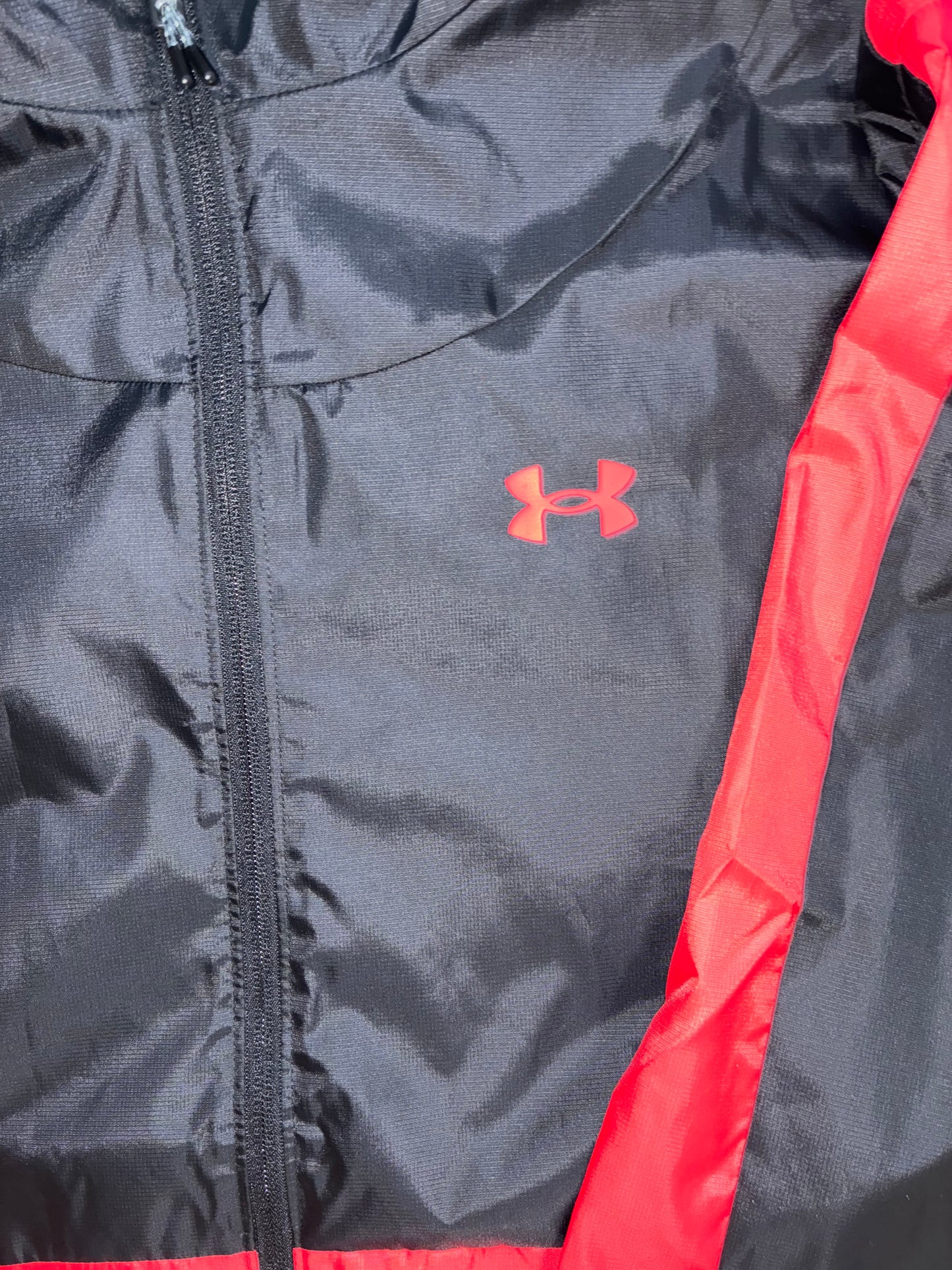 Under armour legacy windbreaker. Red, black jacket