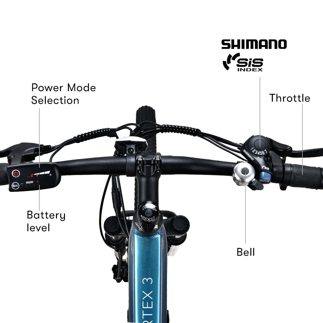 NNEMB Vortex 3 Electric Bike, Medium Frame Mountain ebike, Metallic Teal