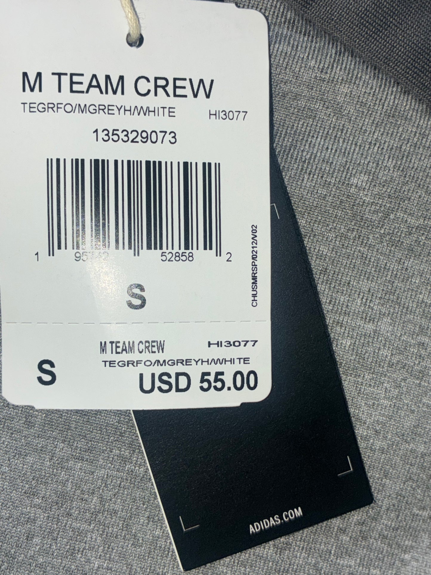 Adidas M TEAM CREW Gray & White Sweater – Classic Athletic Pullover