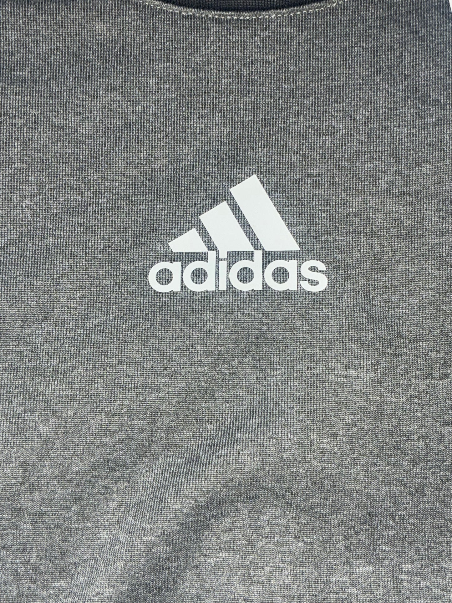 Adidas M TEAM CREW Gray & White Sweater – Classic Athletic Pullover