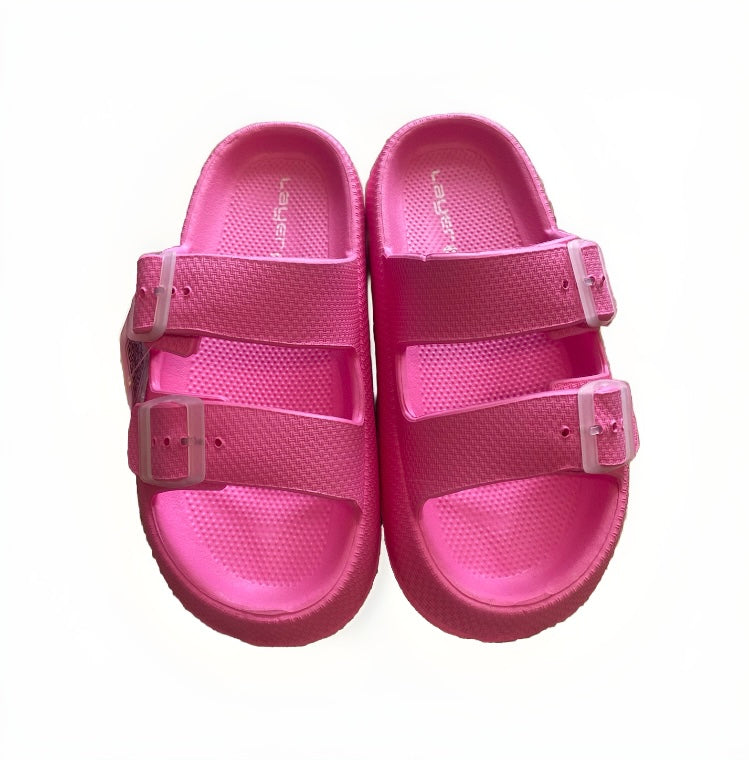 Pink open crocs
