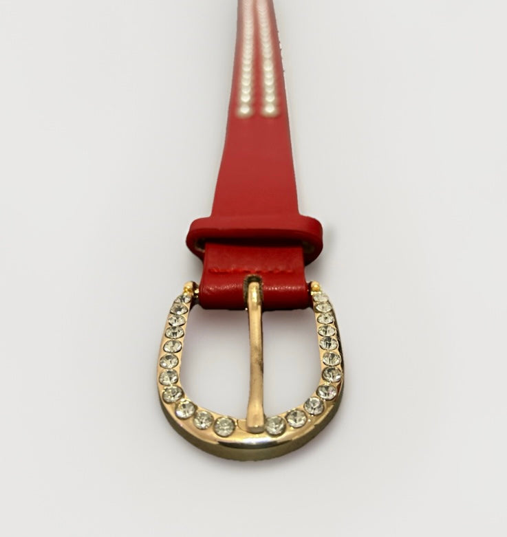 Crimson pearl belt