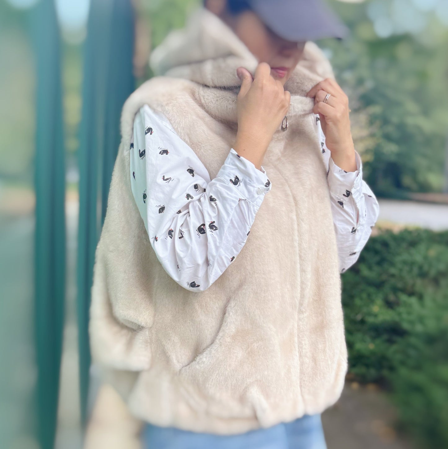 Real Feel Faux Mink Hooded Vest