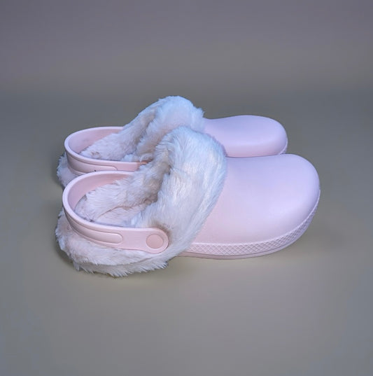 Pink footbed slippers