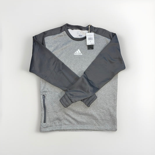 Adidas M TEAM CREW Gray & White Sweater – Classic Athletic Pullover