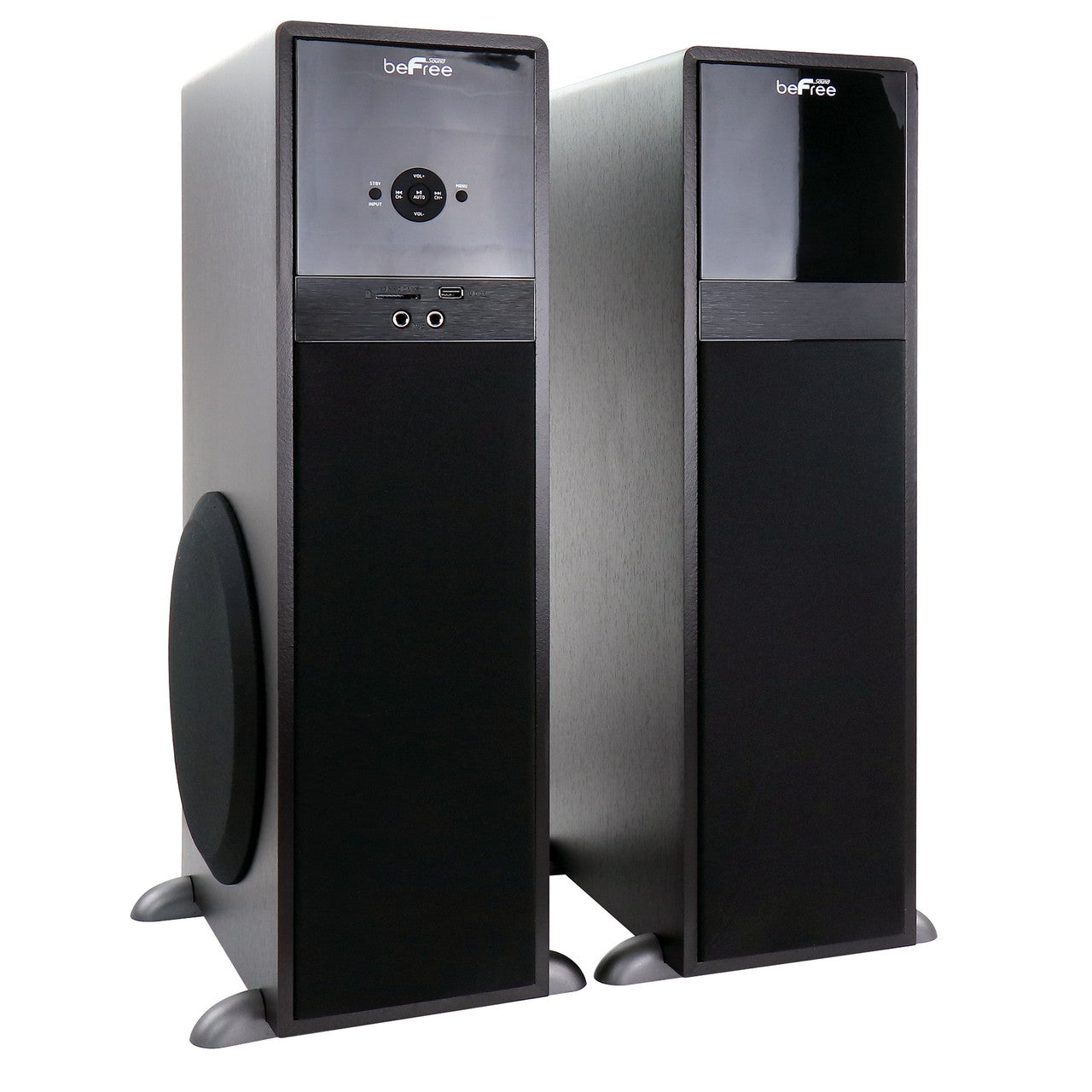 beFree Sound 2.1 Channel 80 Watt  Bluetooth Tower Speakers with Remote and Microphone-0
