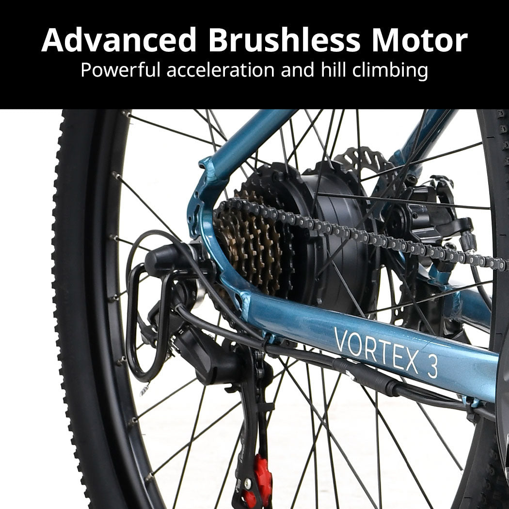 NNEMB Vortex 3 Electric Bike, Medium Frame Mountain ebike, Metallic Teal