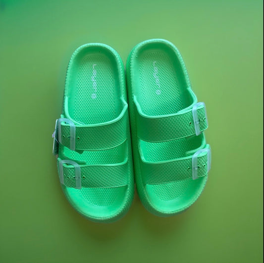 Green foam crocs