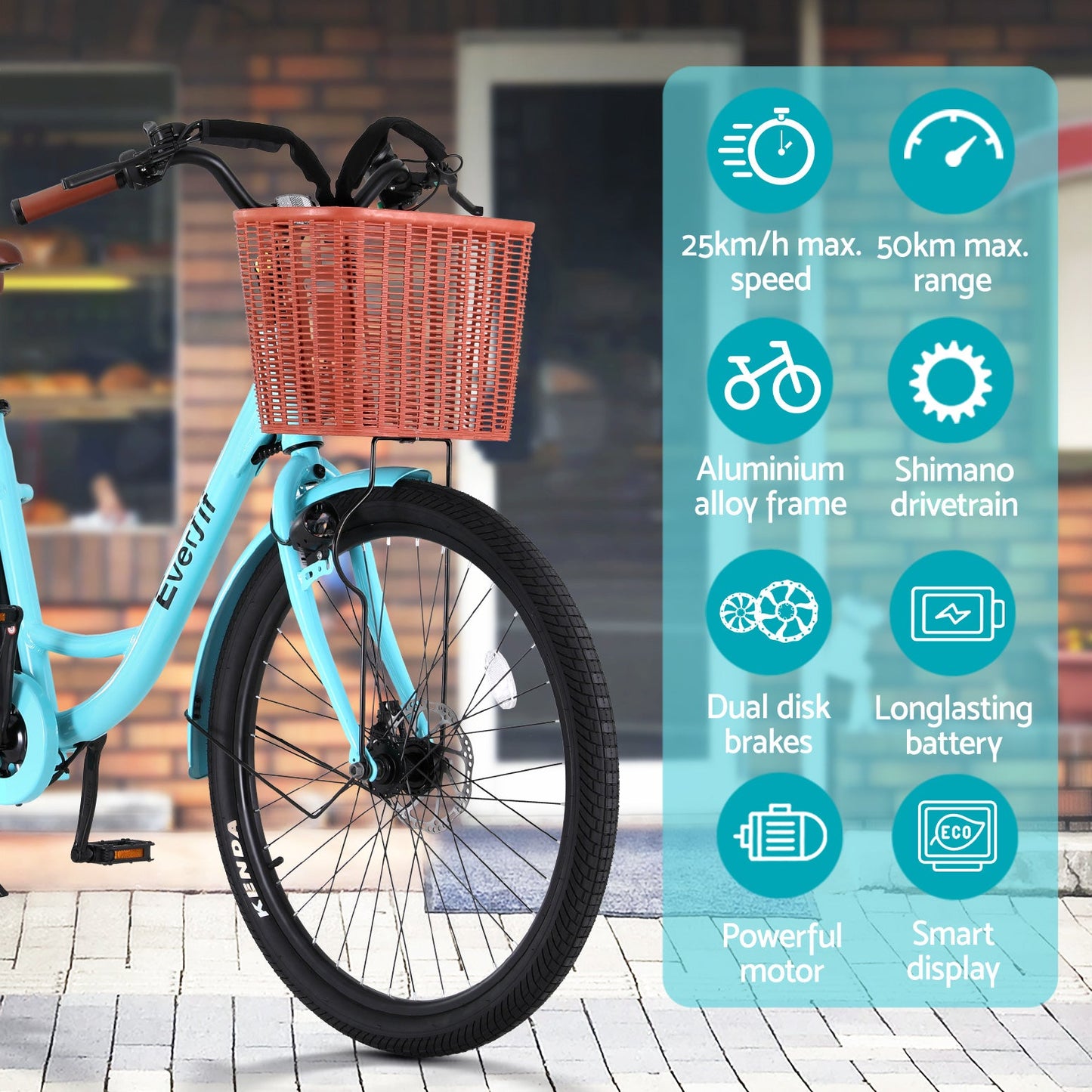 NNEDSZ 26" Electric Bike City Bicycle eBike e-Bike Commuter w/ Battery BL