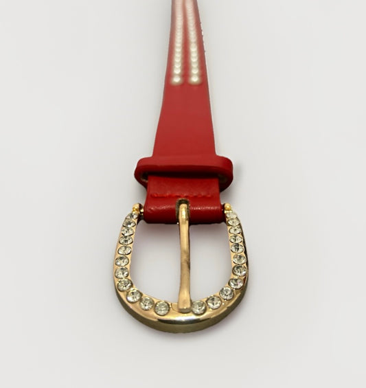 Crimson pearl belt