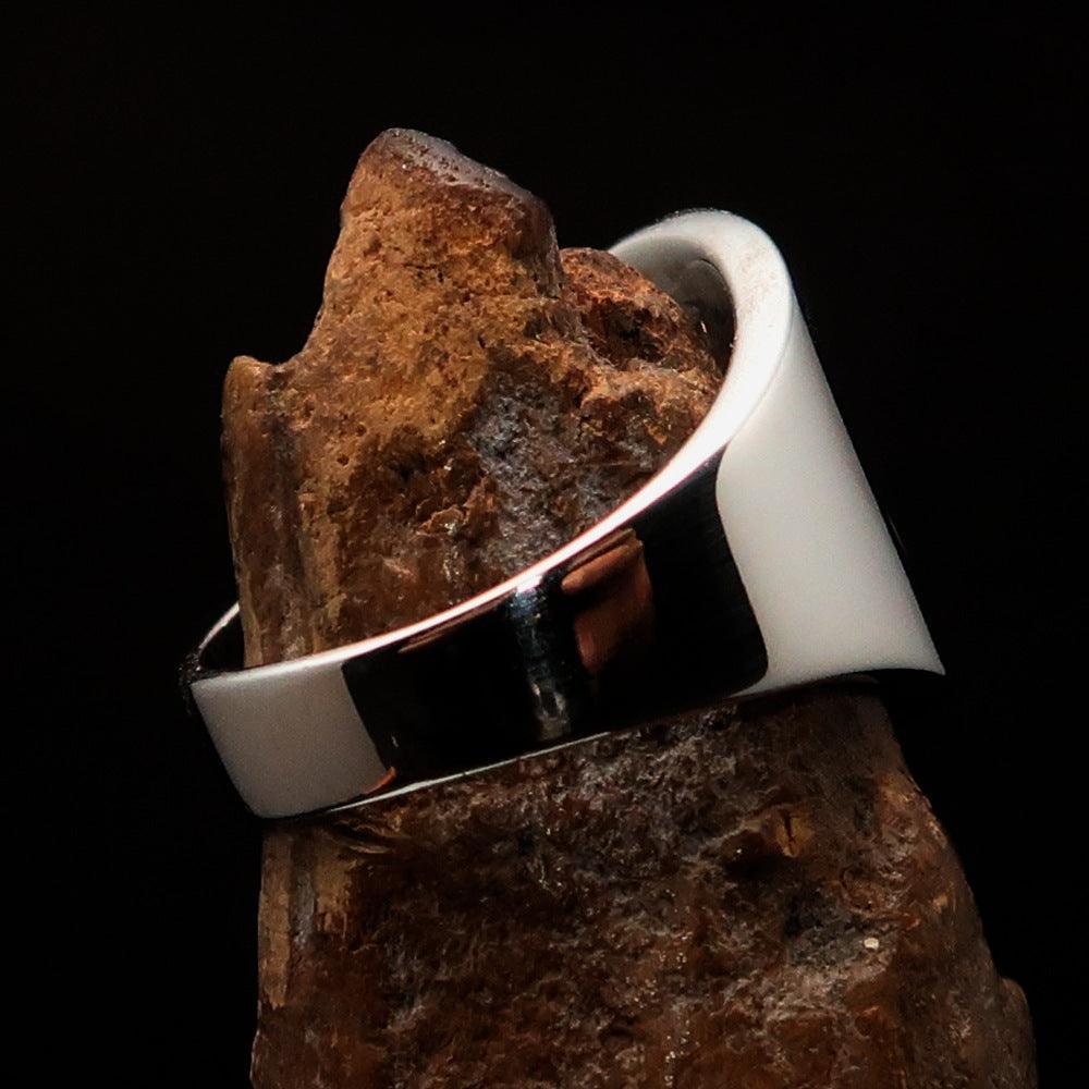 Excellent crafted Men's Muhammad Muslim Ring - two tone Sterling Silver