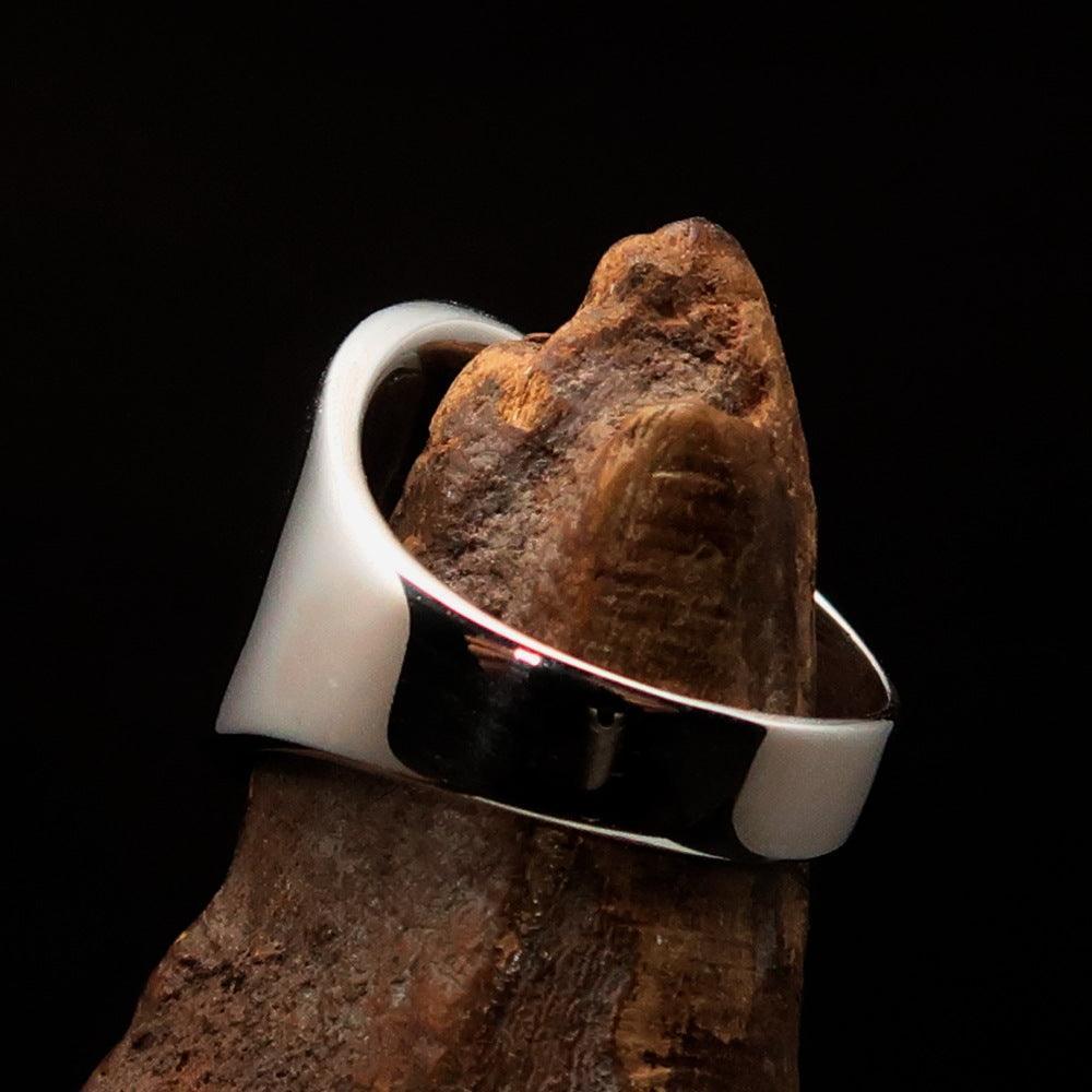 Excellent crafted Men's Muhammad Muslim Ring - two tone Sterling Silver