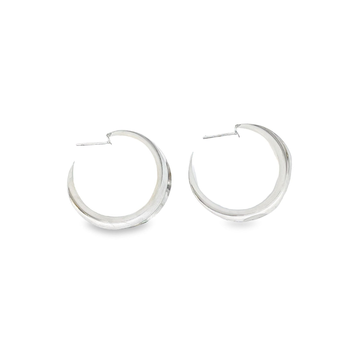 18K Gold Filled Curved Wide Minimalist Hoops (J305-J307)(L395)-3