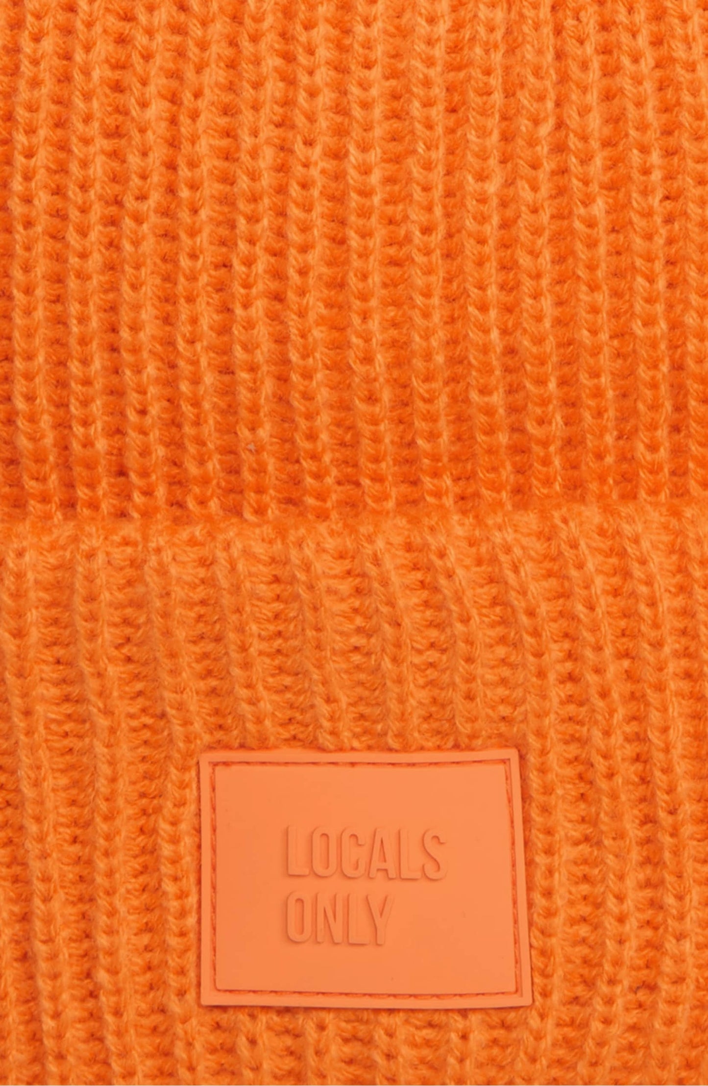 Ribbed Beanie Hat - Tangerine