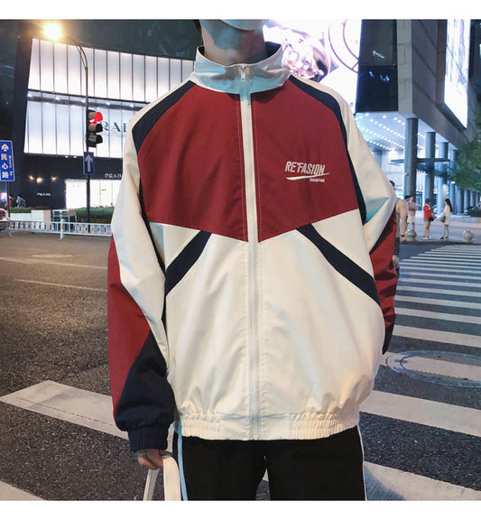 Korean style Jacket Windbreaker Men/Women Harajuku Coat Vintage Casual Jacket Baseball uniform Streetwear oversized Jackets
