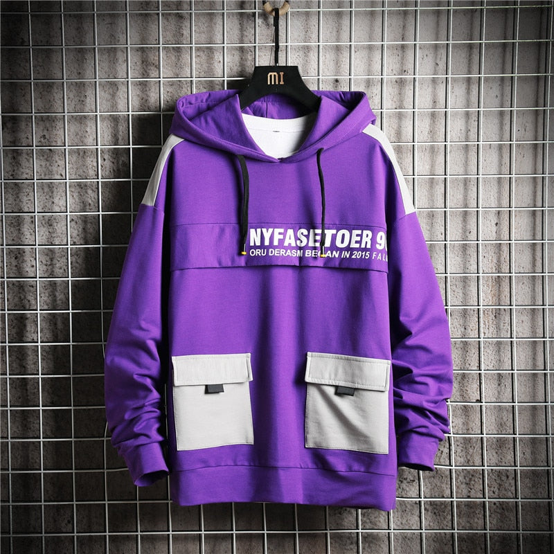 Winter Fashion Loose Men's Hoodies Tooling Hip Hop Sweatshirt Male Harajuku Japanese Streetwear Hoodie Men