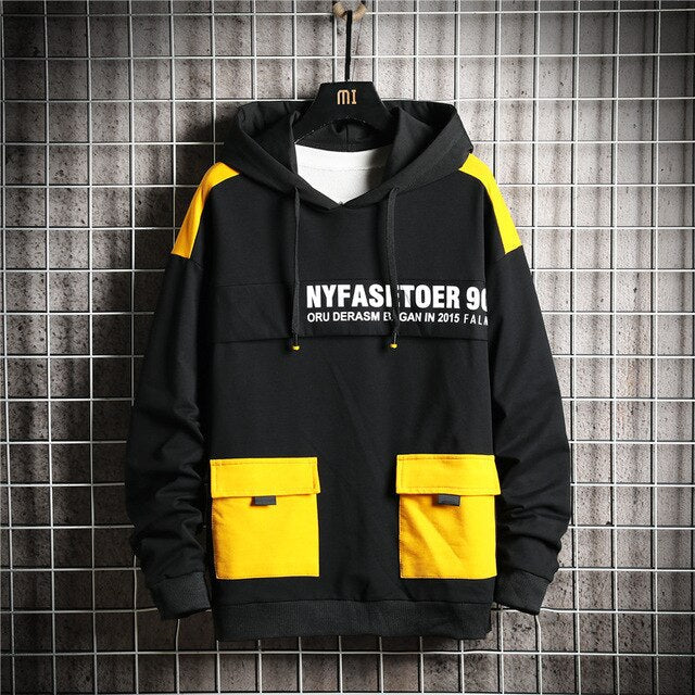 Winter Fashion Loose Men's Hoodies Tooling Hip Hop Sweatshirt Male Harajuku Japanese Streetwear Hoodie Men