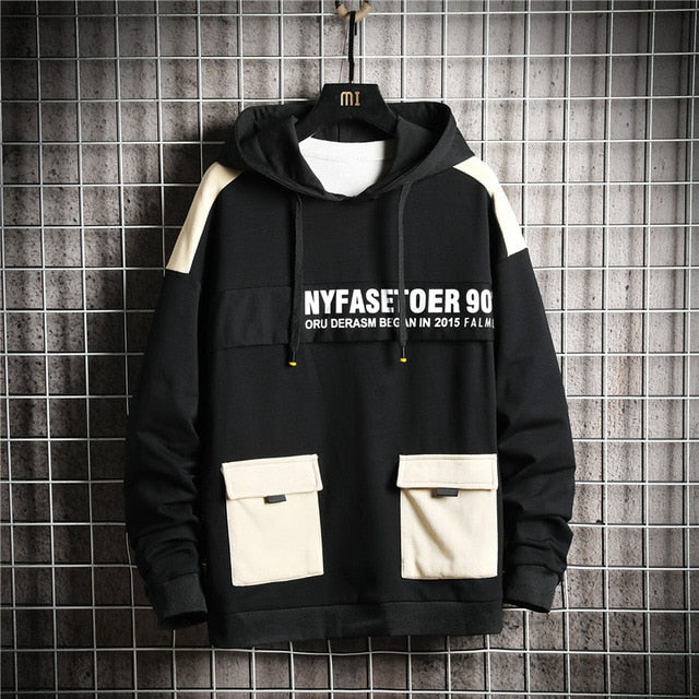 Winter Fashion Loose Men's Hoodies Tooling Hip Hop Sweatshirt Male Harajuku Japanese Streetwear Hoodie Men