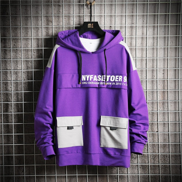 Winter Fashion Loose Men's Hoodies Tooling Hip Hop Sweatshirt Male Harajuku Japanese Streetwear Hoodie Men